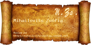 Mihailovits Zsófia névjegykártya